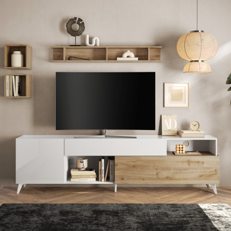 Meuble TV 240 cm Blanc...