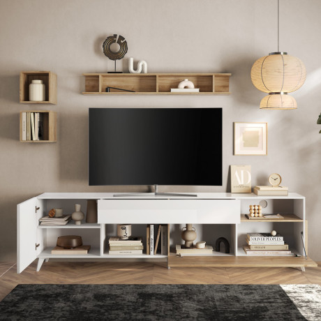 Meuble TV 240 cm Blanc...