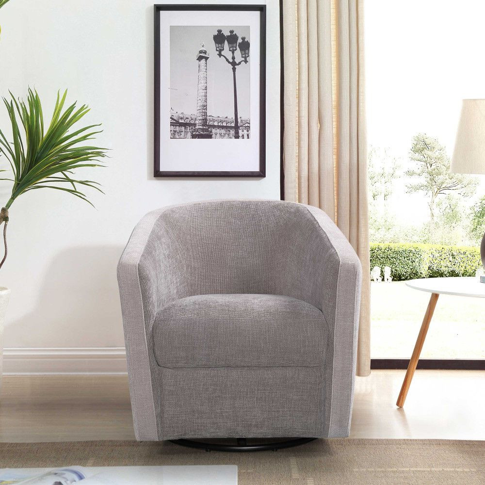 Fauteuil cabriolet pivotant Tissu Gris Clair - JACQUES ambiance