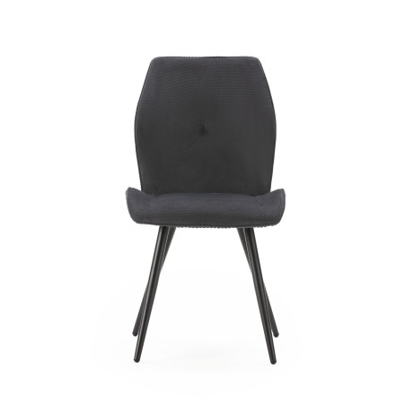 Duo de Chaises Velours côtelé Noir - BIJOU