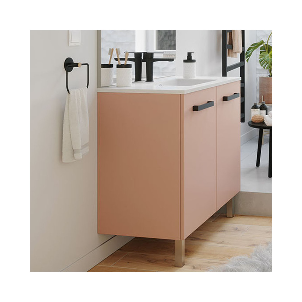 Meuble sous-vasque 90 cm Abricot + vasque - ATCO