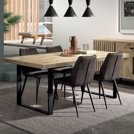 Table de repas 170 cm bois/métal - GAND