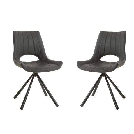 Duo de Chaises Pivotantes Noir Vintage - FORMAL