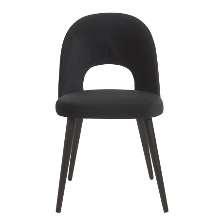 Duo de Chaises Effet Velours Noir - FORMAL