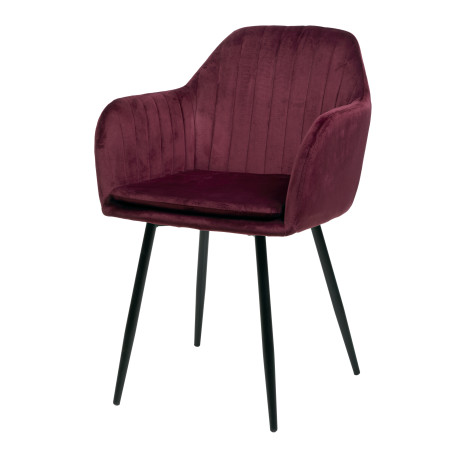 Duo de Chaises Effet Velours Bordeaux - FORMAL