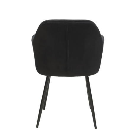 Duo de Chaises Vintage Effet Velours Noir - WANDTE