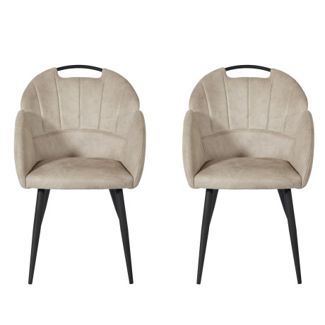 Duo de Chaises Tissu Crème - WANDTE