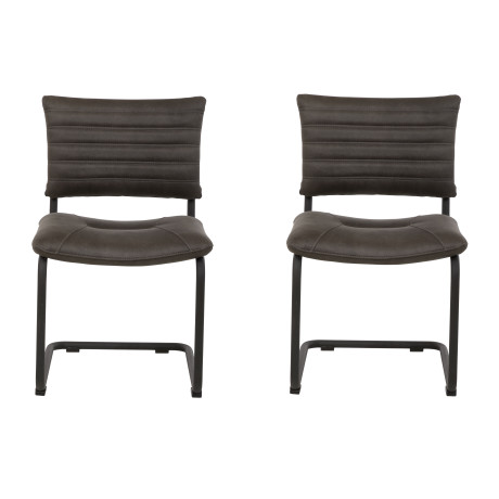 Duo de Chaises Pieds Luge Anthracite - WANDTE