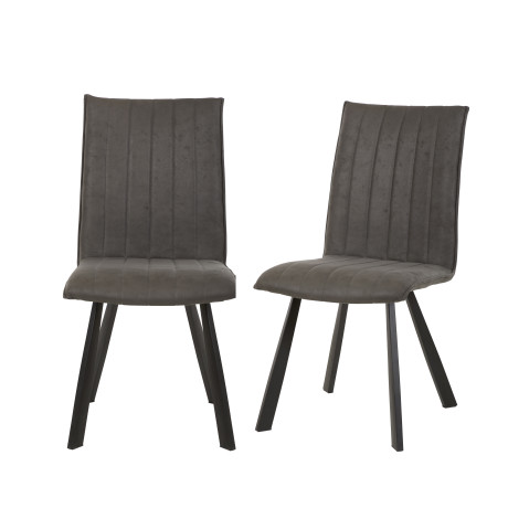 Duo de Chaises  Tissu Anthracite - WANDTE