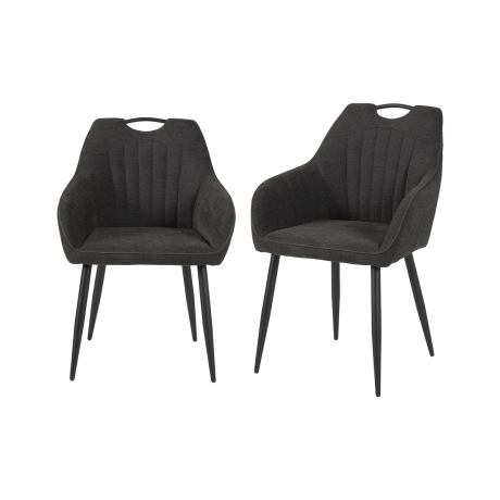 Duo de Chaises en Tissu Anthracite - WANDTE