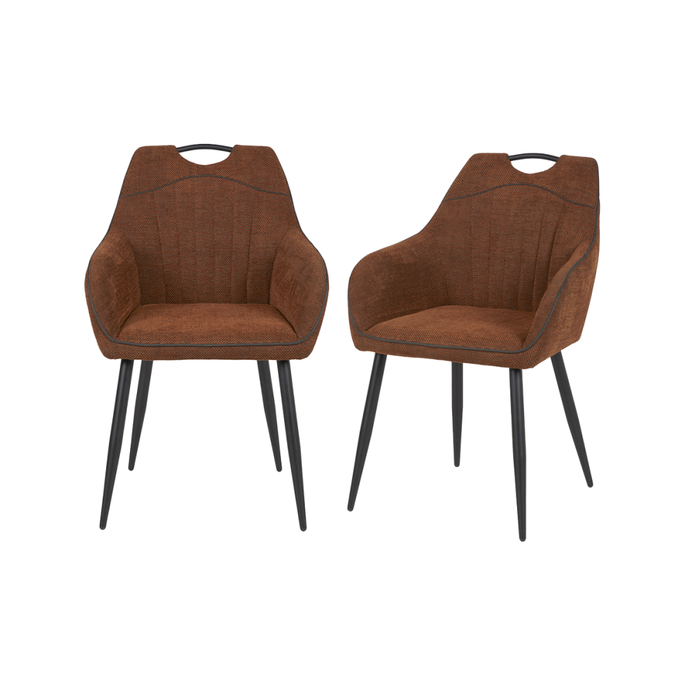 Duo de Chaises en Tissu Brique - WANDTE n°3