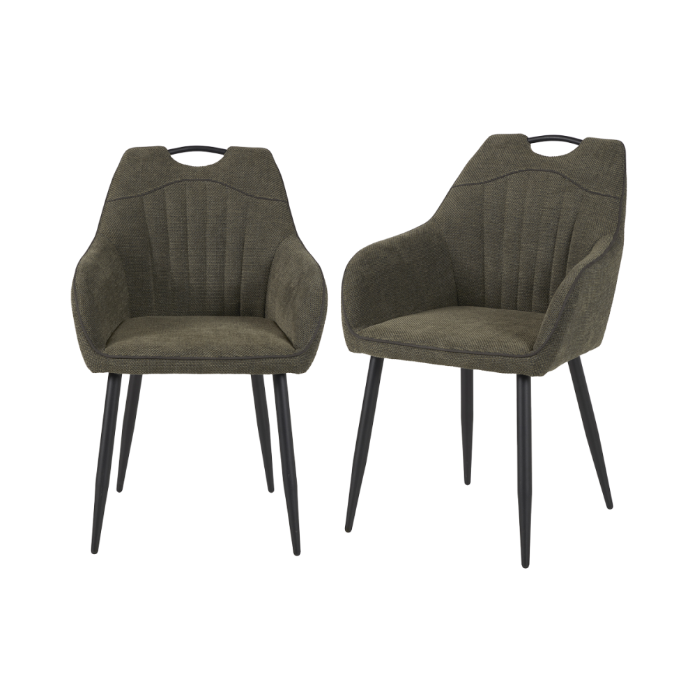 Duo de Chaises en Tissu Vert - WANDTE