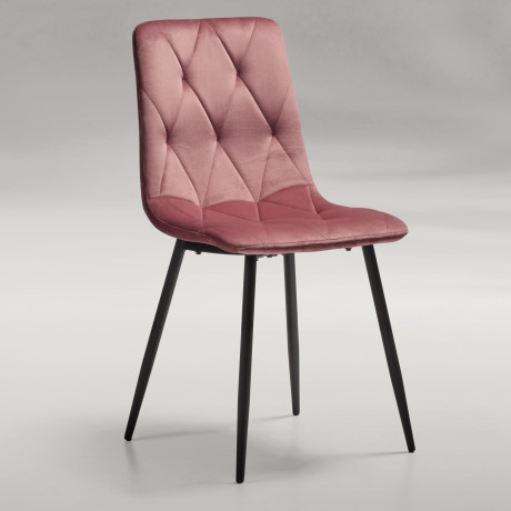 Quatuor de Chaises en Tissu Rose - WANDTE