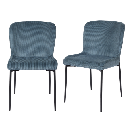 Duo de Chaises en Tissu Bleu - WANDTE