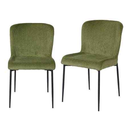 Duo de Chaises en Tissu Vert - WANDTE