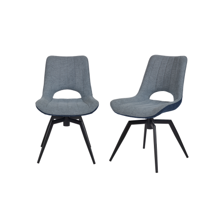 Duo de Chaises en Tissu Bleu Clair - WANDTE