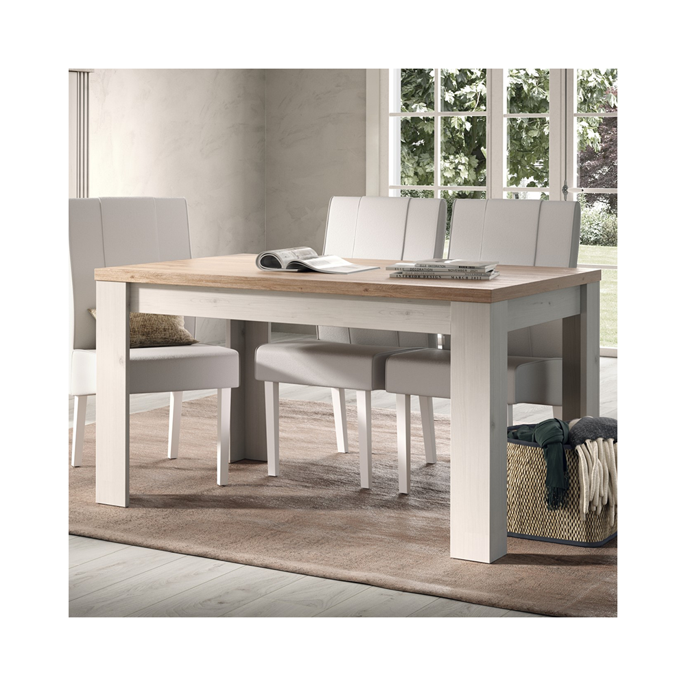 Table de repas 180 cm Chêne Blanc - PAESE