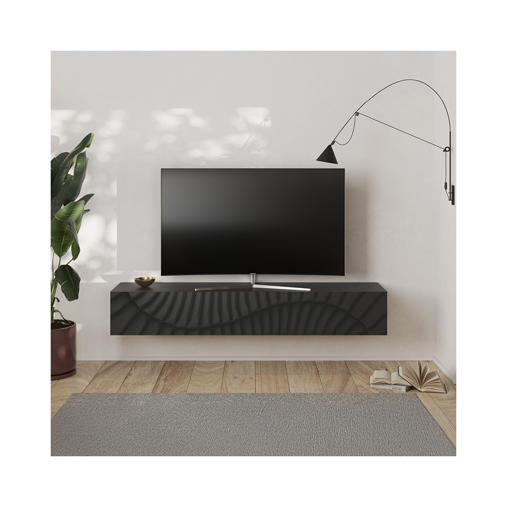 Meuble TV 1 porte Anthracite - RETTILE