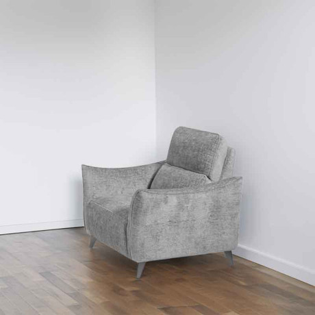 Fauteuil relax électrique Tissu gris argent - CARINA