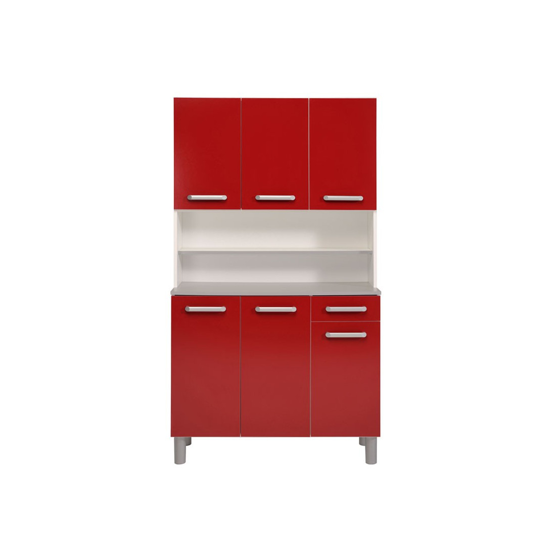 buffet desserte de cuisine rouge brillant timy