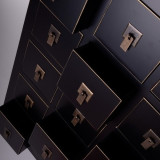 Chiffonnier Noir 15 tiroirs - PEKIN - Univers des Petits meubles : Tousmesmeubles