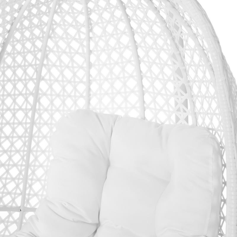 Chaise suspendue Acier/Rotin Blanc AVATORU n°2 - Univers du Jardin