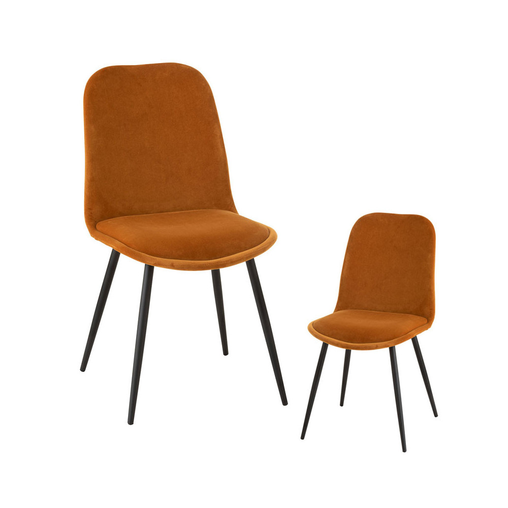 Duo de Chaises Velours ocre/Métal - TYCHY n°2