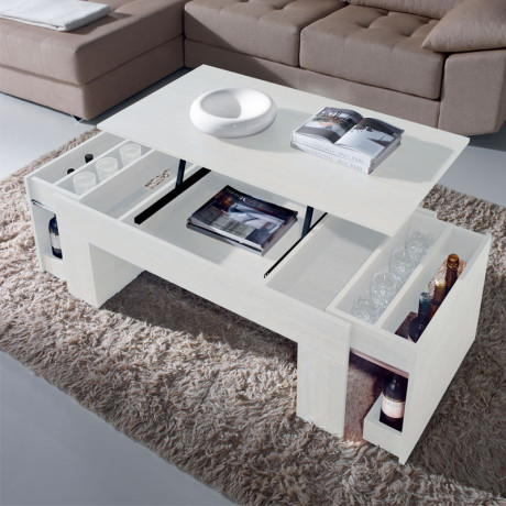 Table basse relevable Bois blanc - MOLY