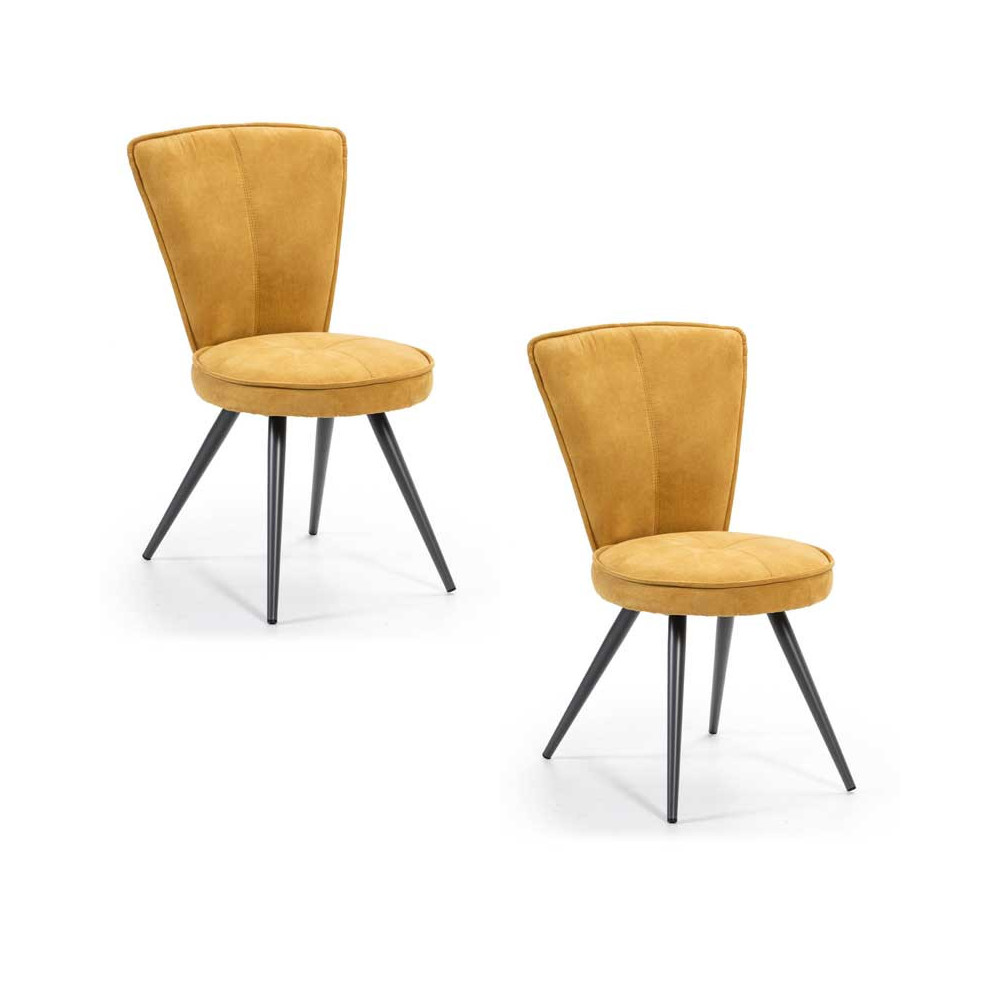 Duo de chaises Moutarde Tissu/Métal - TYMTI
