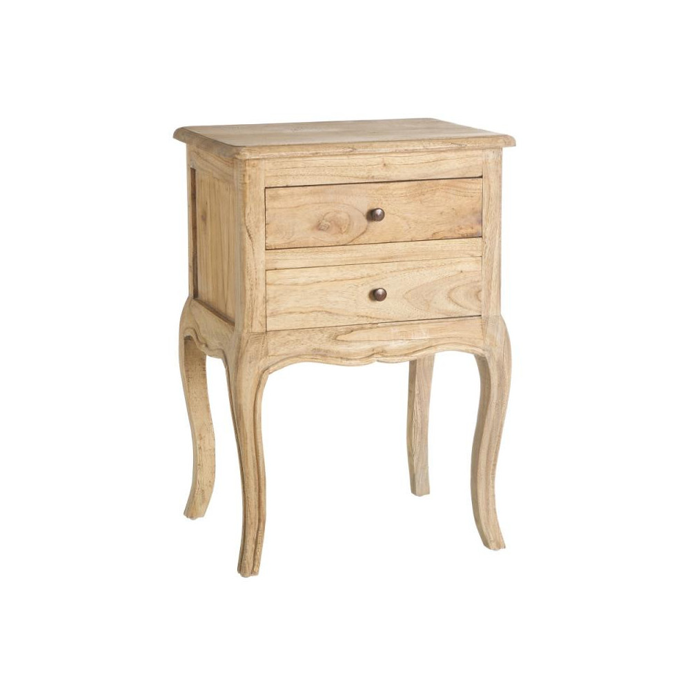 Table de chevet 2 tiroirs Bois naturel - BEDDO N°1