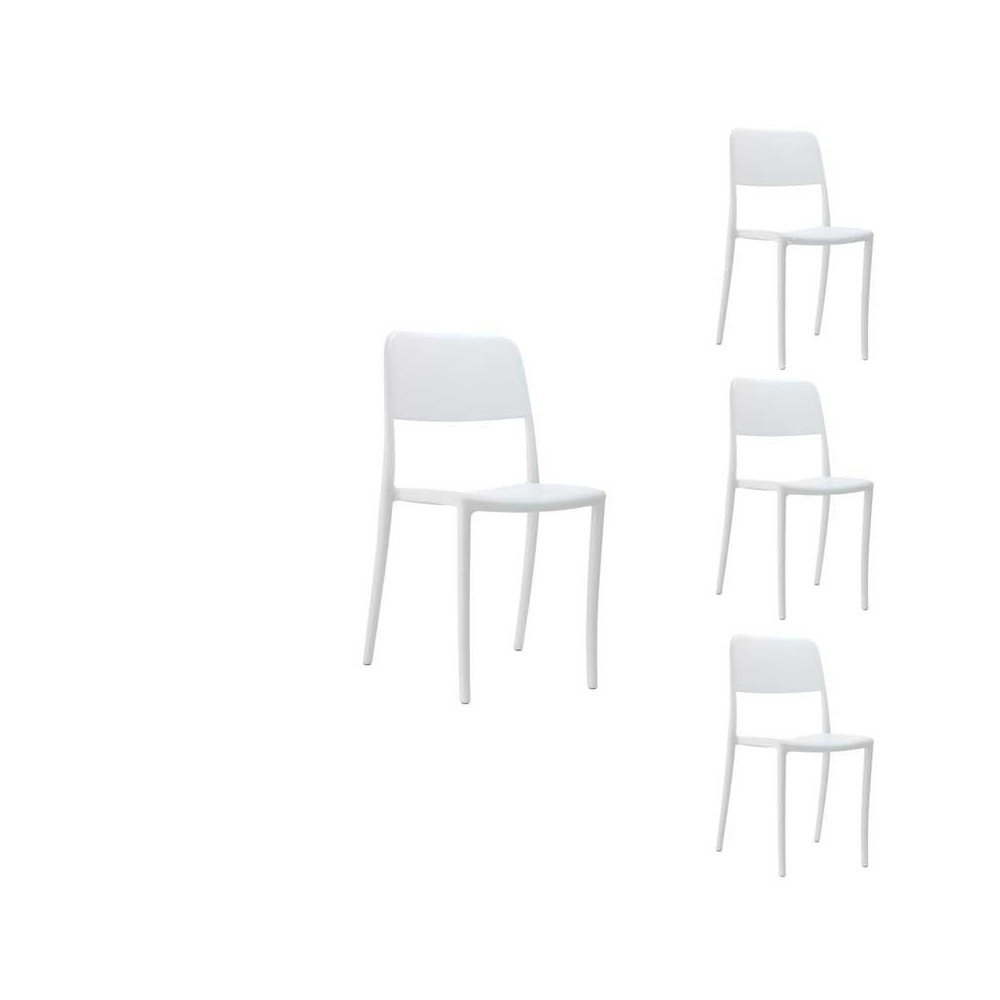 Quatuor de Chaises Blanches - JIO