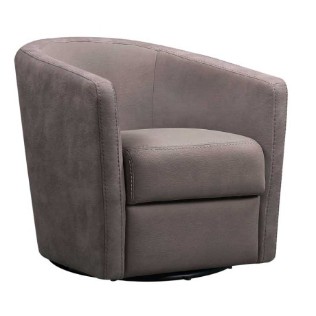 Fauteuil cabriolet pivotant Brun taupé - JACQUES