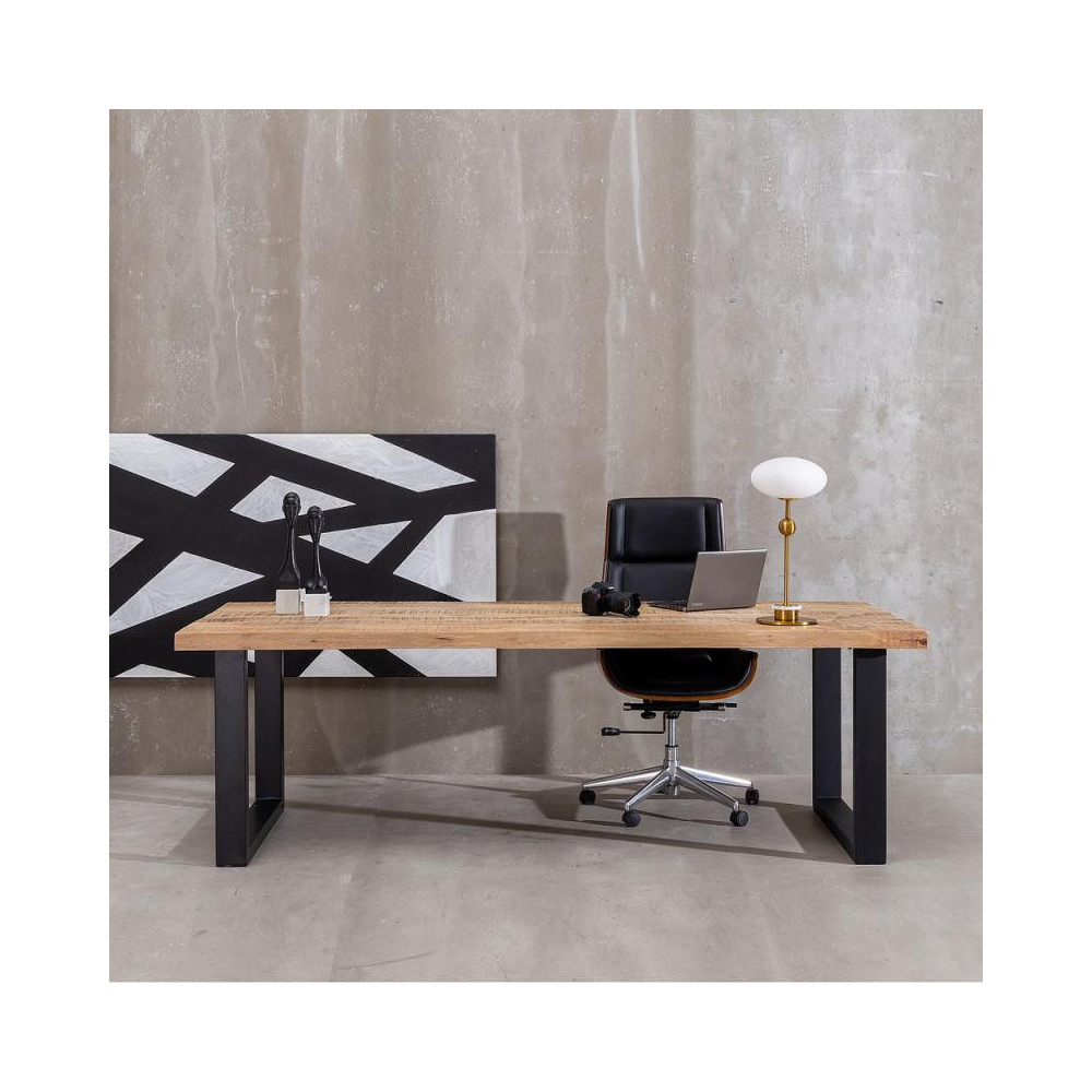 Table de repas rectangulaire 240 cm Bois/Noir - LIMAYA