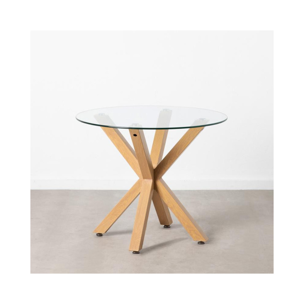 Table de repas ronde Bois/Verre taille S - FILINI