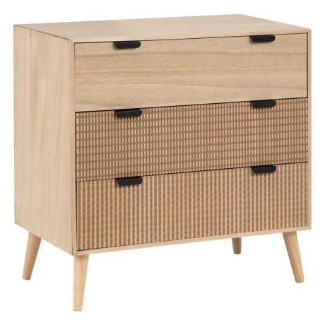 Commode 3 tiroirs Bois/Café- MACCHIATO