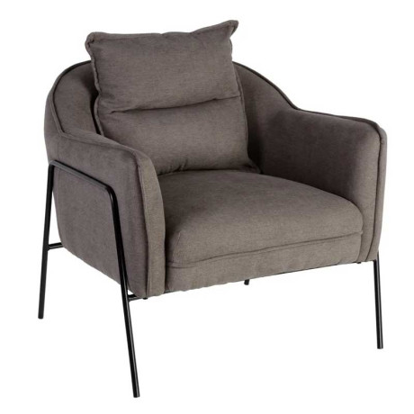 Fauteuil + coussin Tissu/Métal Gris - AIMA