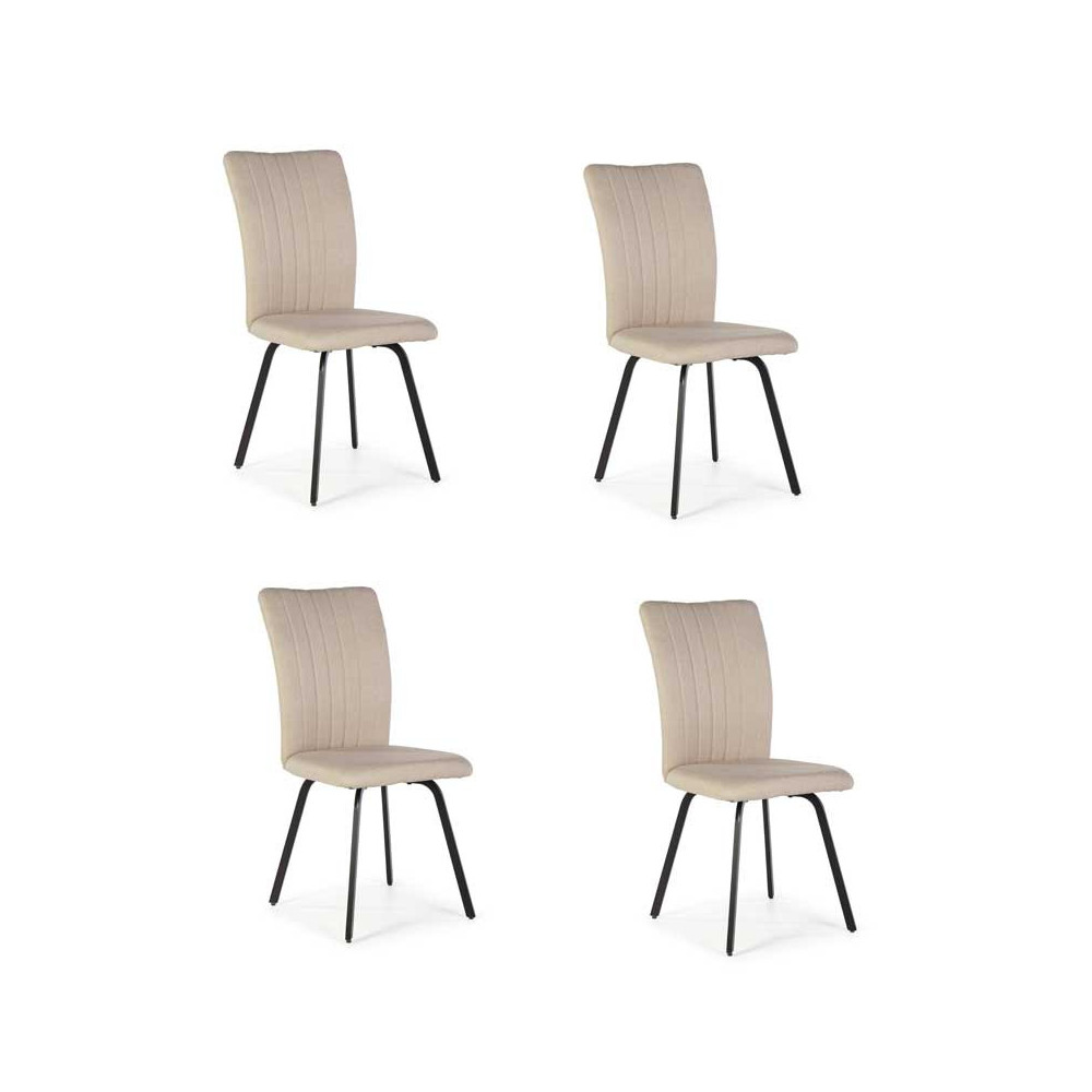 Quatuor de chaises Tissu Beige - TYPRE