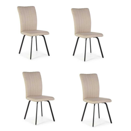 Quatuor de chaises Tissu Beige - TYPRE