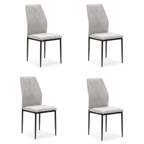 Quatuor de chaises Tissu Gris clair - TESANA