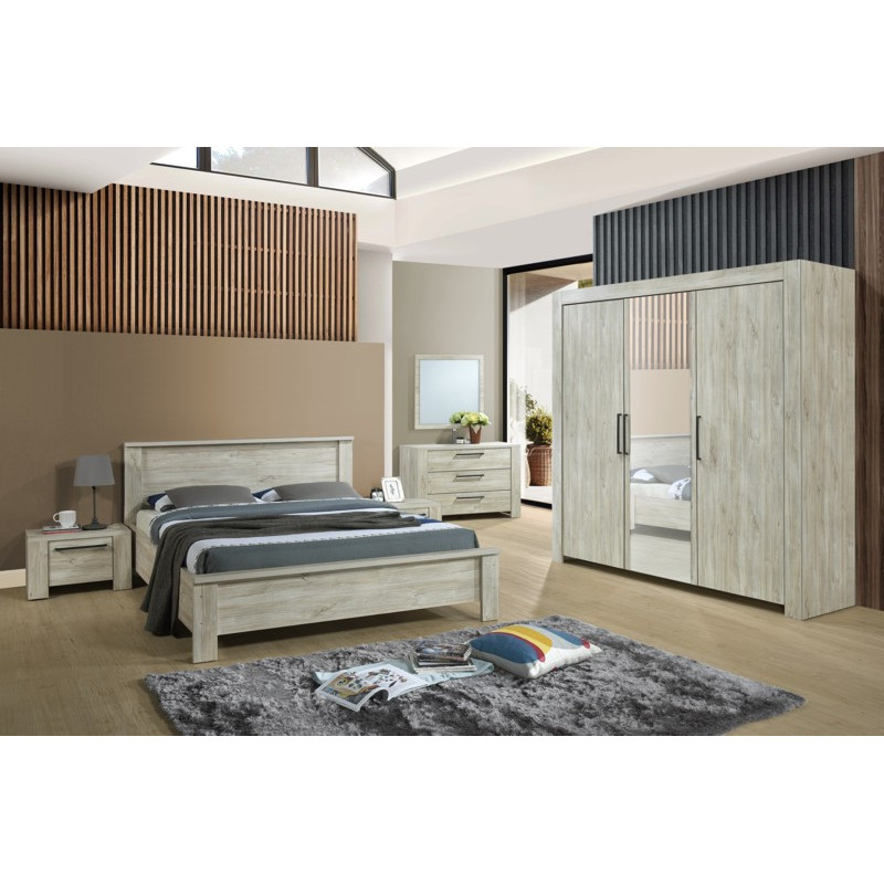 Mobilier de chambre complète gamme NATURE blanc et bois