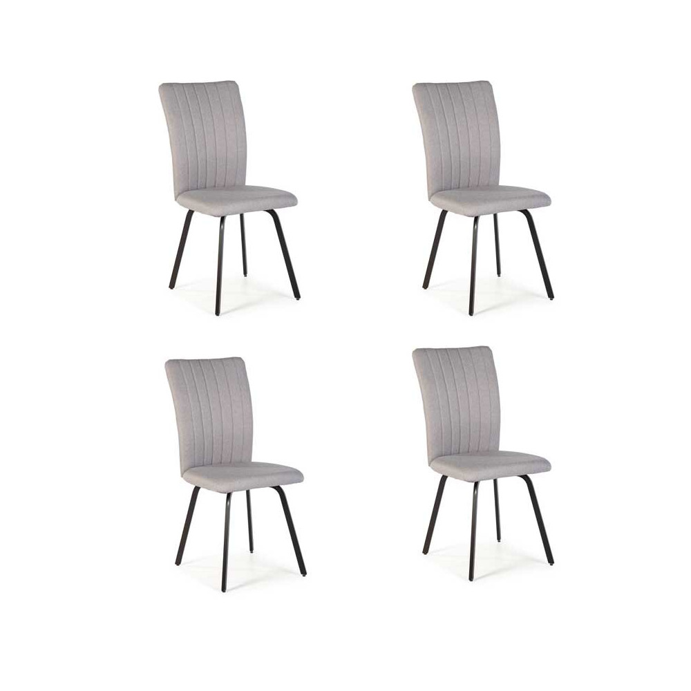 Quatuor de chaises Tissu Gris clair - TYPRE