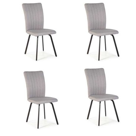 Quatuor de chaises Tissu Gris clair - TYPRE