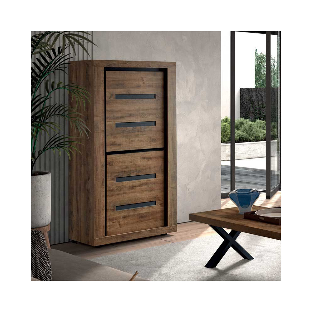 Vaisselier 2 portes Bois Tropical - PEYTON