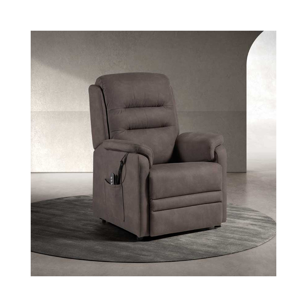 Fauteuil Relax électrique releveur Microfibre Gris - SAWO