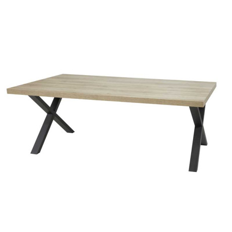 Table de repas 200 cm Chêne/Noir - CORI