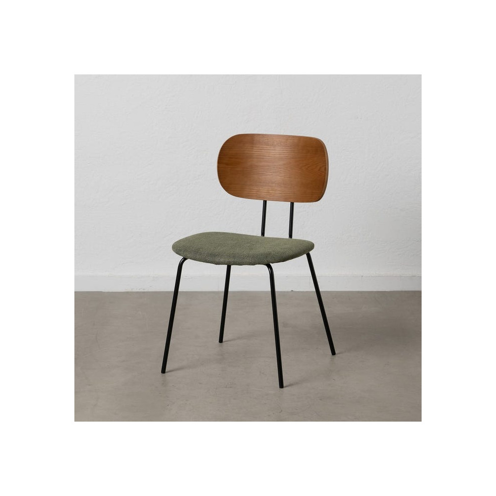 Quatuor de chaises Tissu vert kaki/Bois foncé - MODERNA